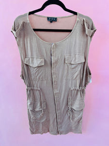 (L) POL Tan Utility Vest Women's