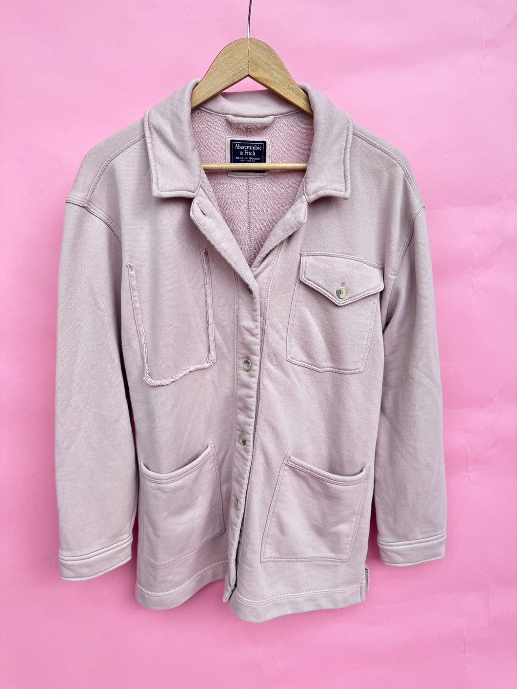 (L) Abercrombie Light Pink Shacket Women's