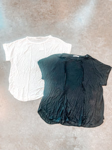 Doorbuster Raw Hem Crew Neck Tees