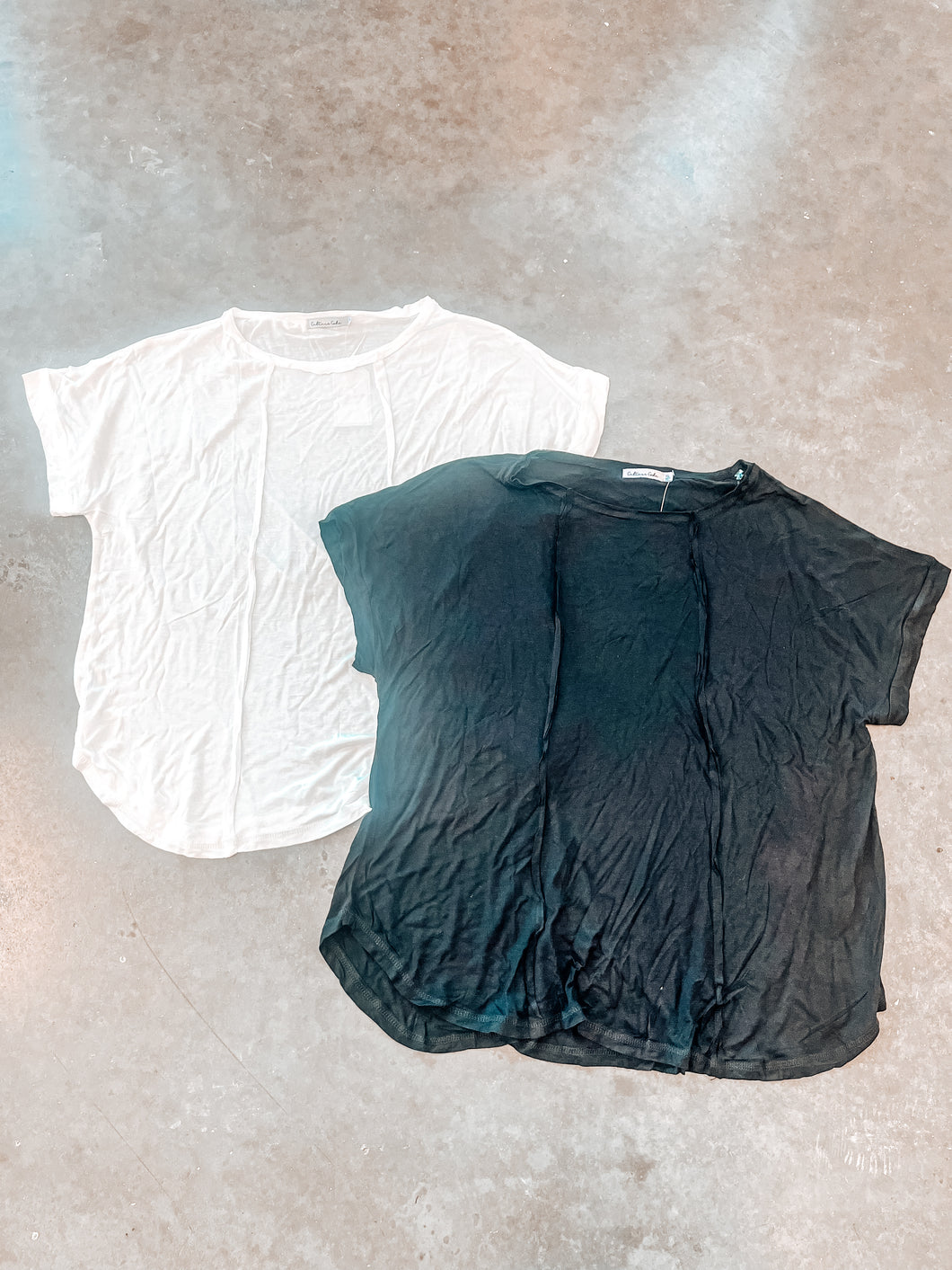 Doorbuster Raw Hem Crew Neck Tees
