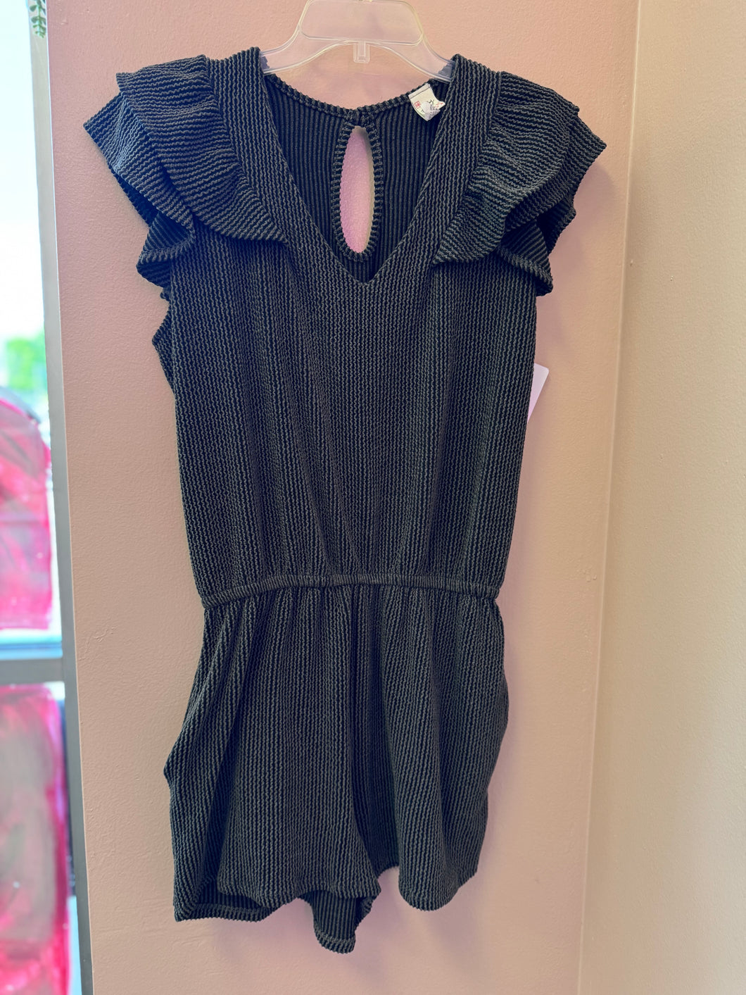 (XL) 7th Ray Grey Ribbed Romper Womens