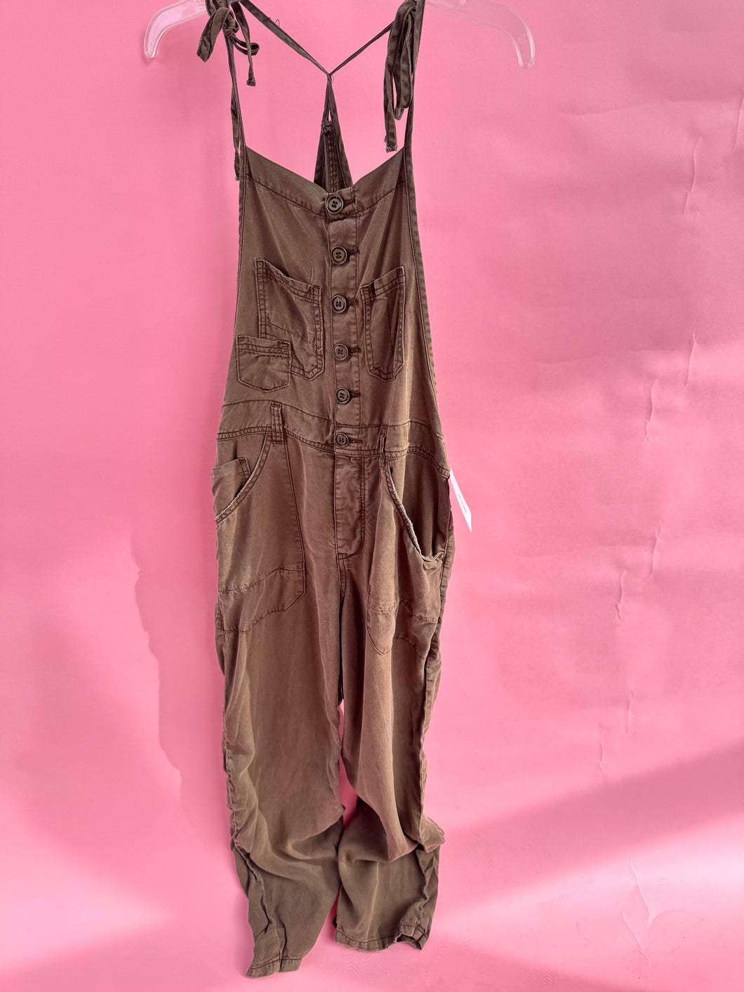 (28) Pilcro Olive Overalls Womens
