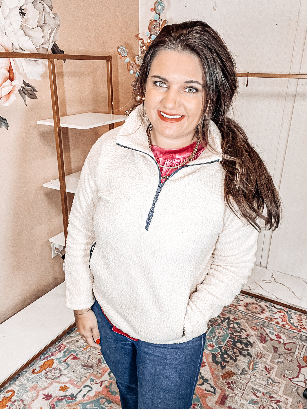 Cozy Cabin Sherpa Pullover