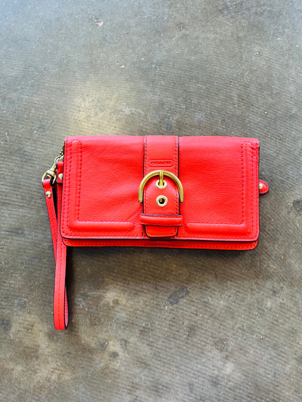 Coach Orange Wallet Wristlet