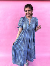 Load image into Gallery viewer, Baby Blue Plaid Dress - Final Sale