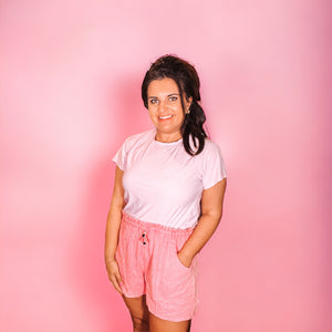 Candy Pink Linen Shorts