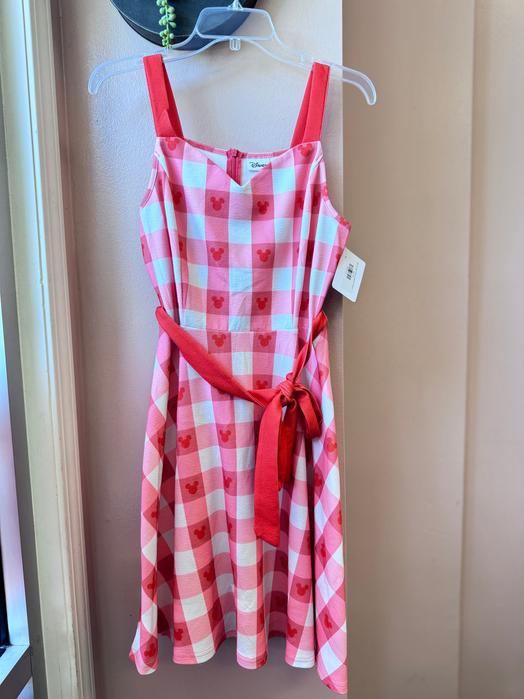 (M) Disney Coral Gingham Dress
