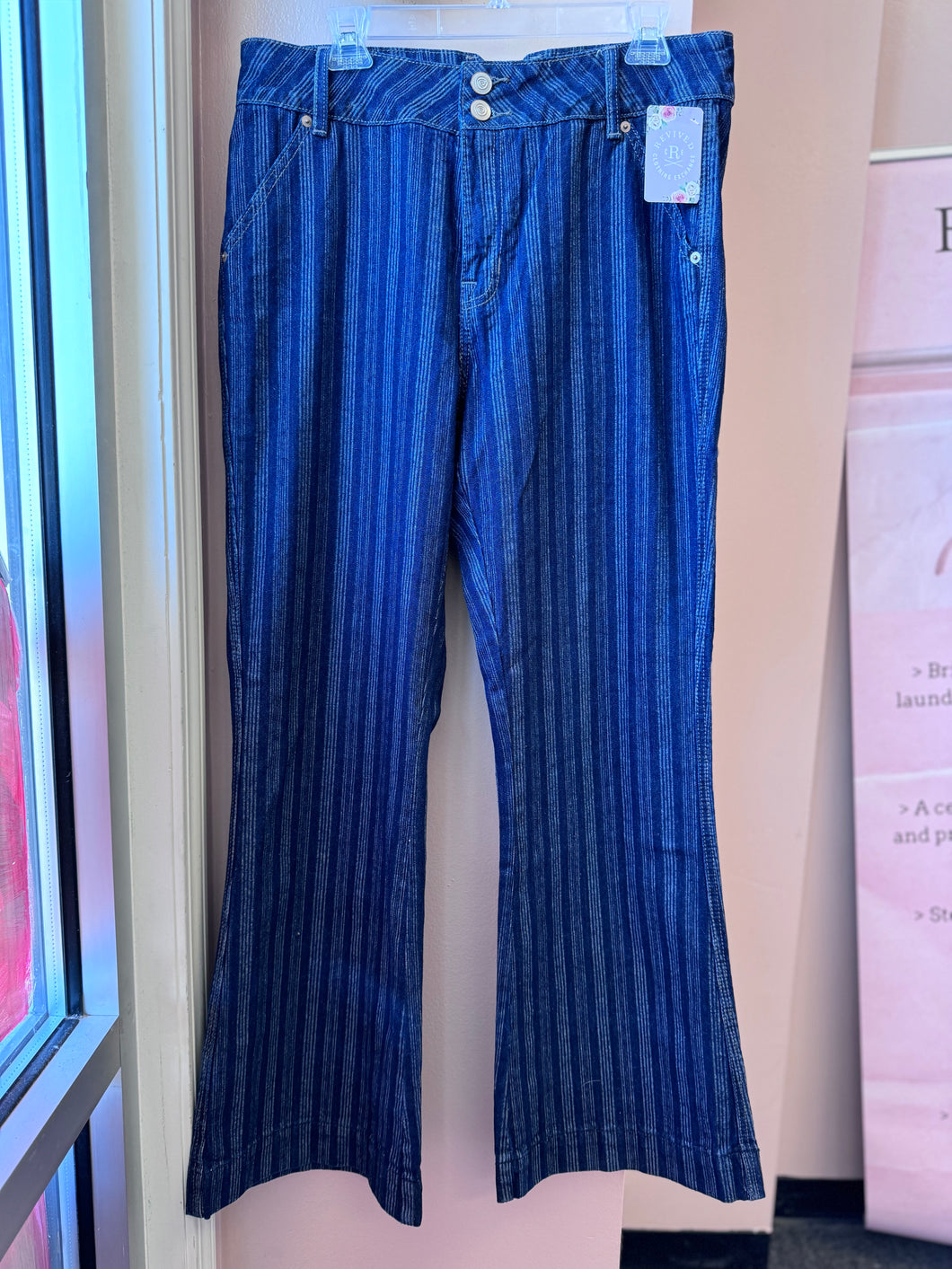 (32X32) Rock & Roll Striped Trouser Jeans Womens