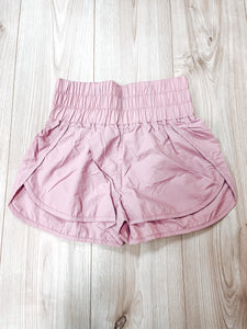 Mauve High Rise Shorts