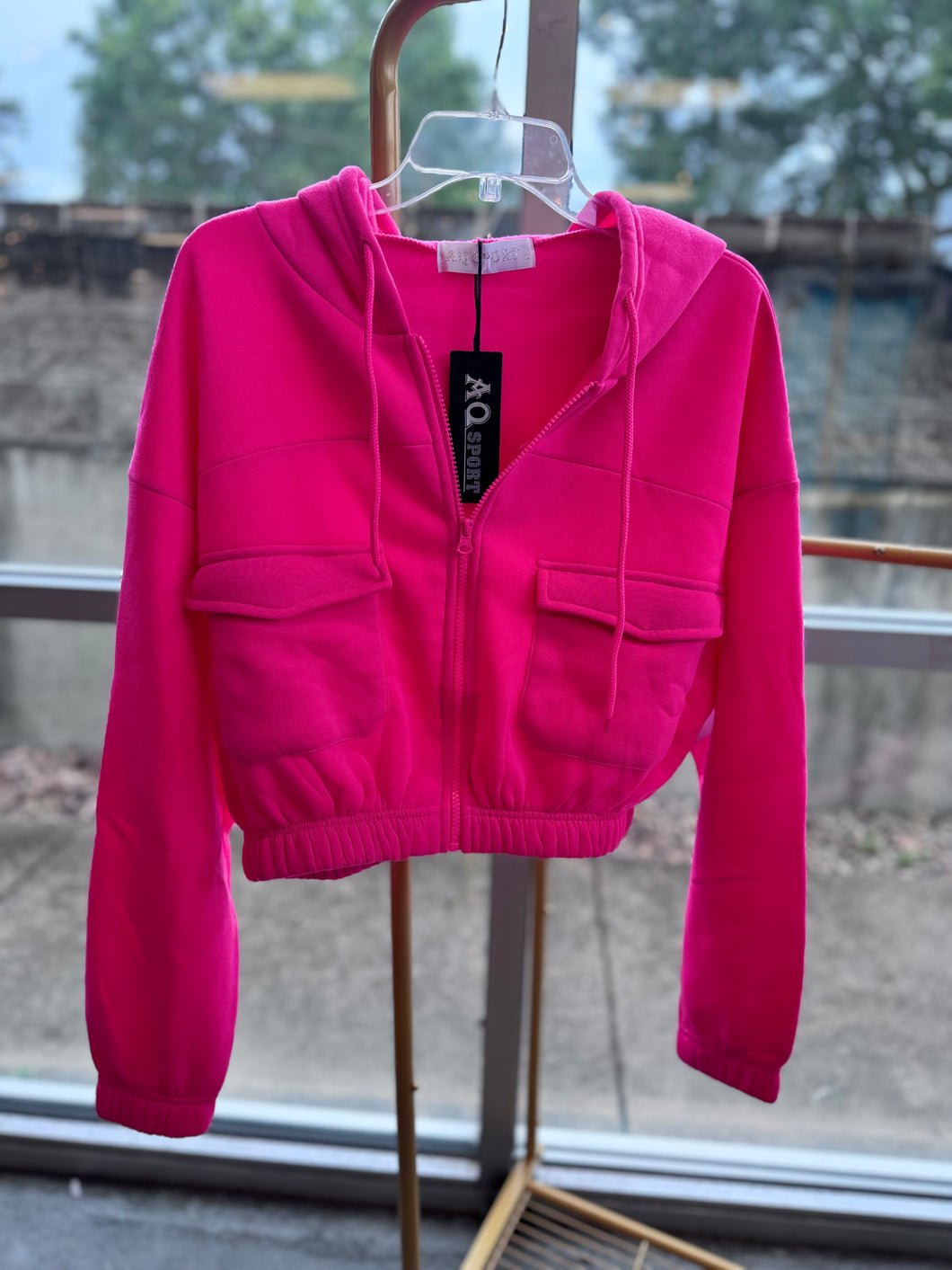 (L) AQ Sport Pink Jacket Womens