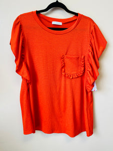 (2X) CesFemme Bright Coral Top Women's