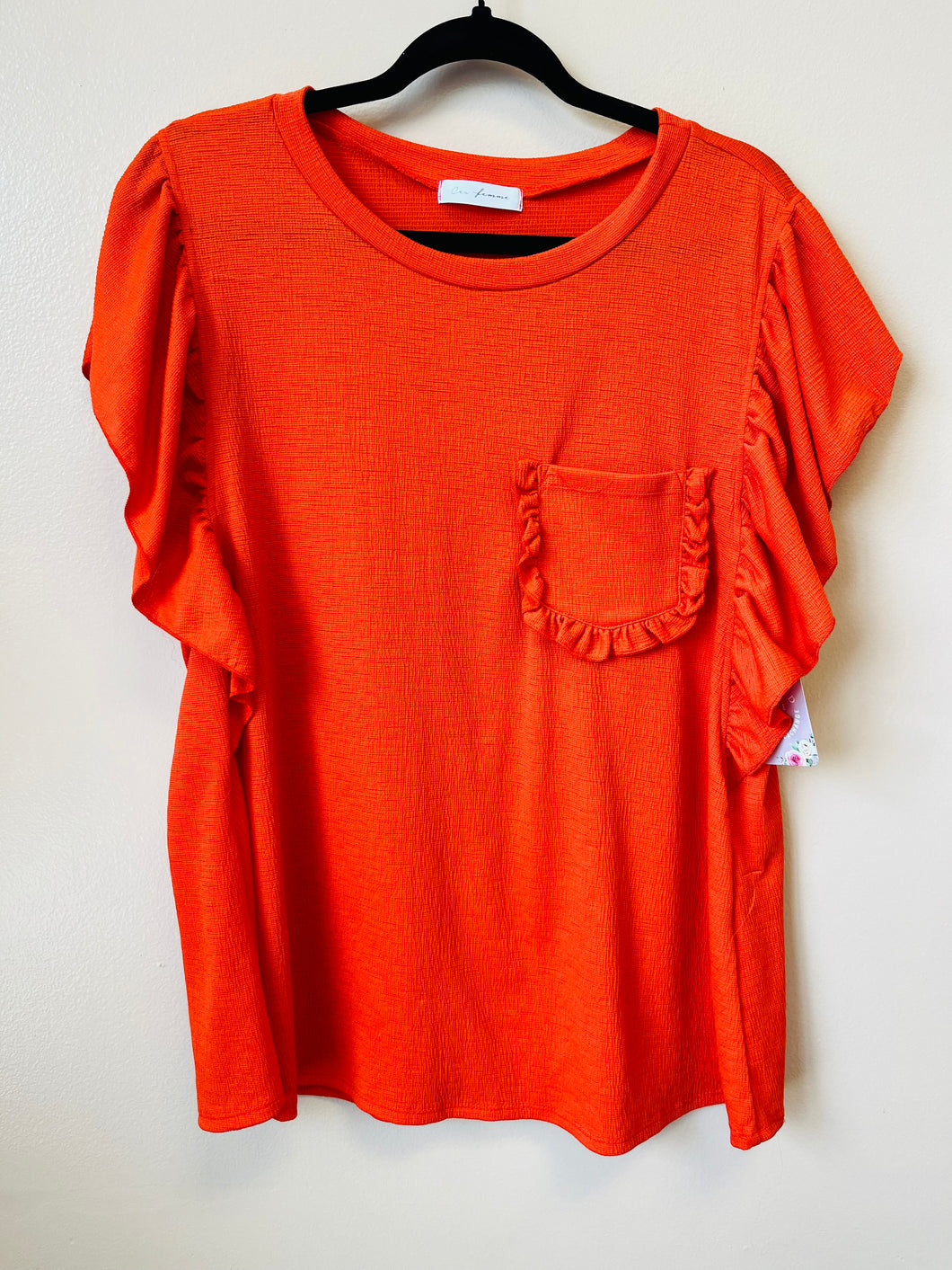 (2X) CesFemme Bright Coral Top Women's