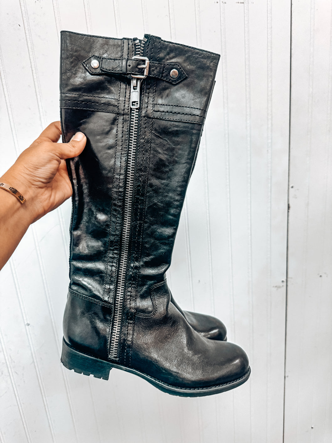 (9) Franco Sarto Black Boots Womens
