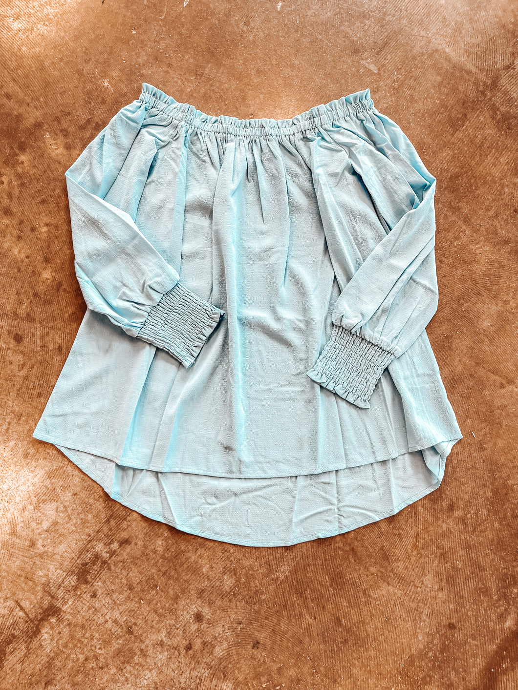 Robins Egg Off Shoulder Top
