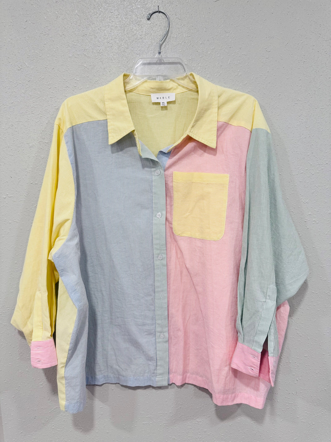 (M) Mabel Pastel Striped Shirt Womens