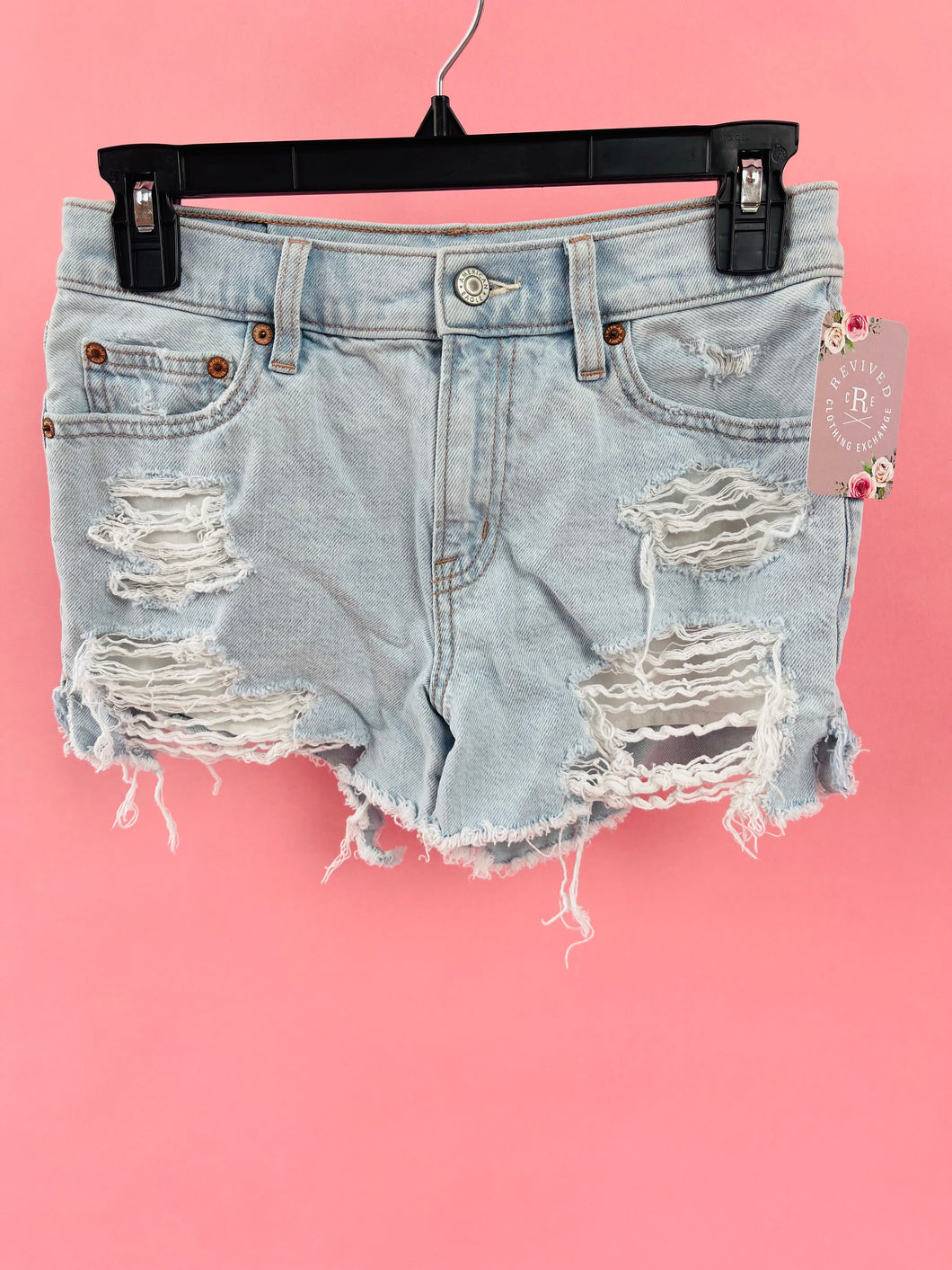 (0) American Eagle 90s Boyfriend Light Wash Shorts