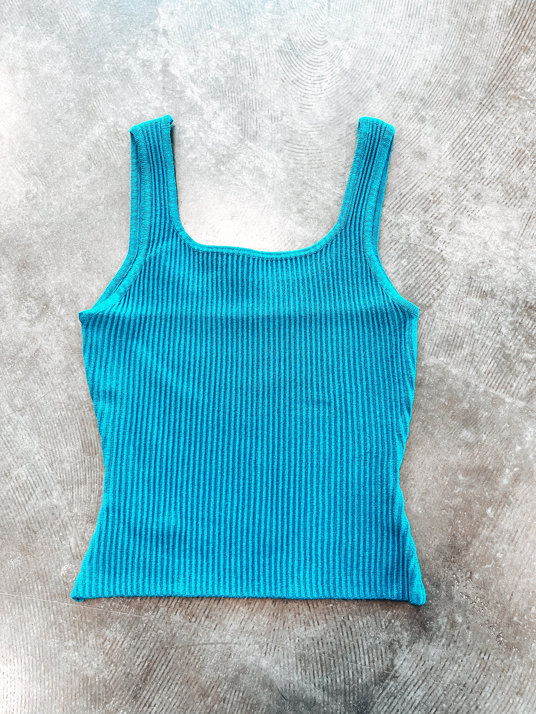 Blue Ribbed Tank