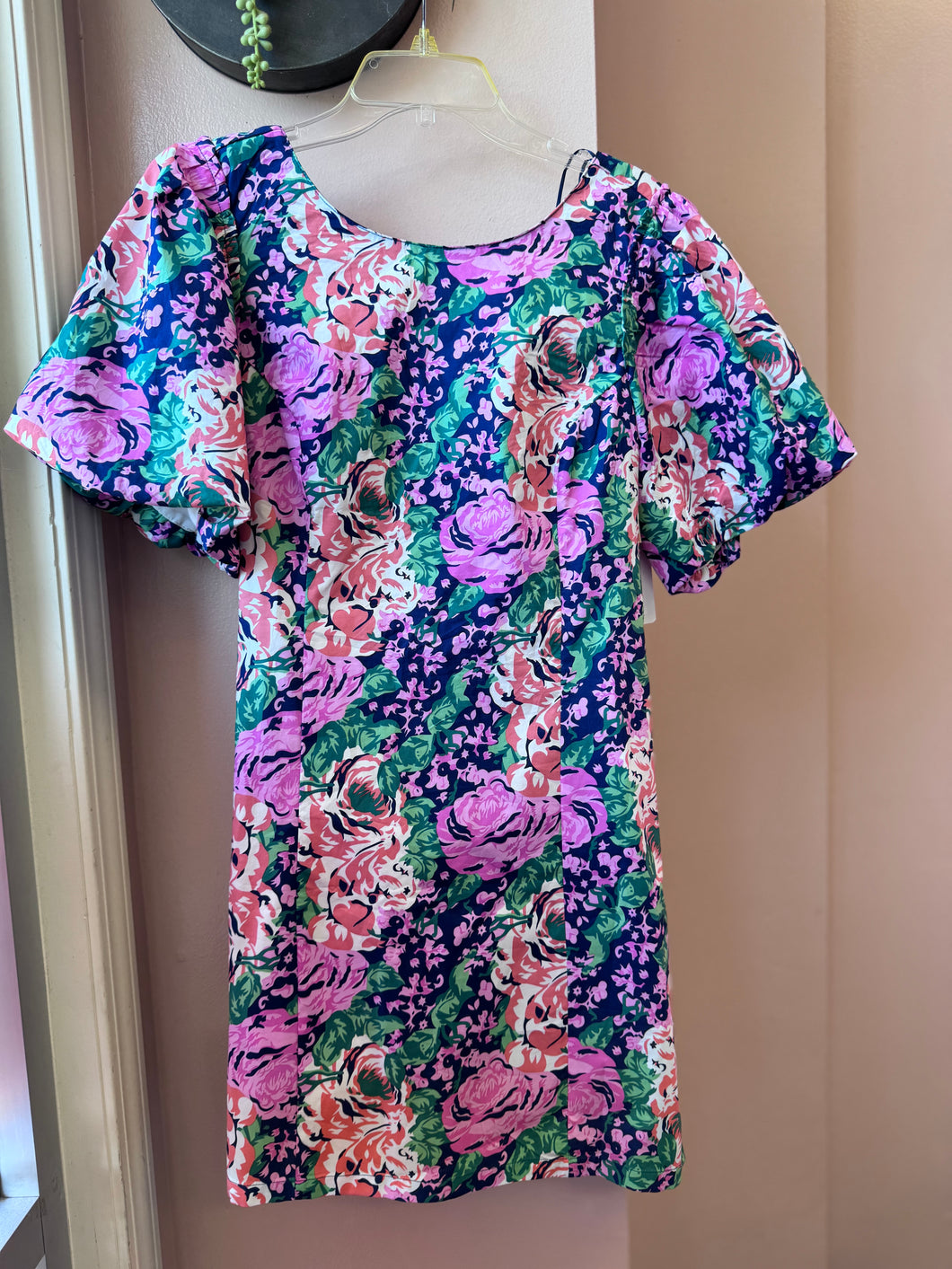 (L) Melloday Navy Pink Floral Dress