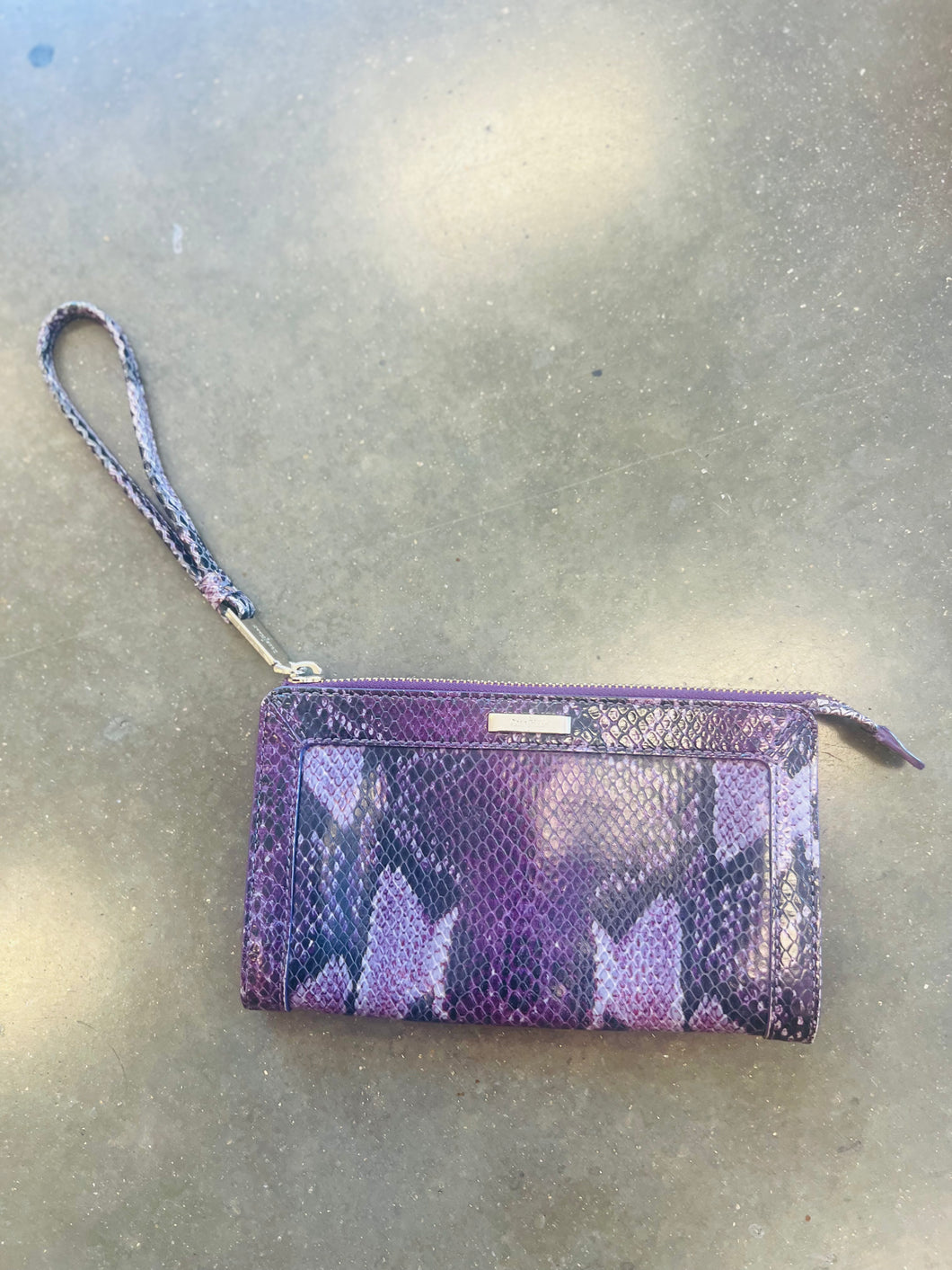 Cole Haan Purple Snakeprint Wristlet