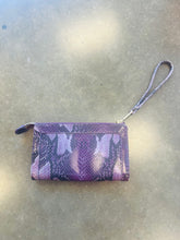 Load image into Gallery viewer, Cole Haan Purple Snakeprint Wristlet