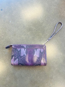Cole Haan Purple Snakeprint Wristlet