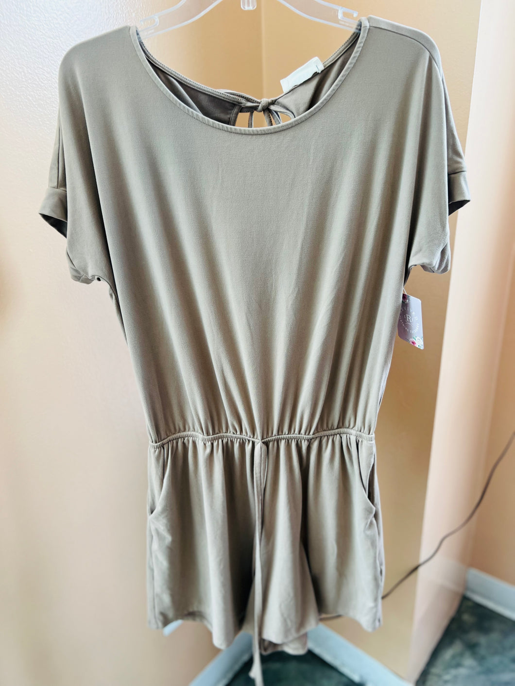 (L) Zenana Tan Soft Romper Women's