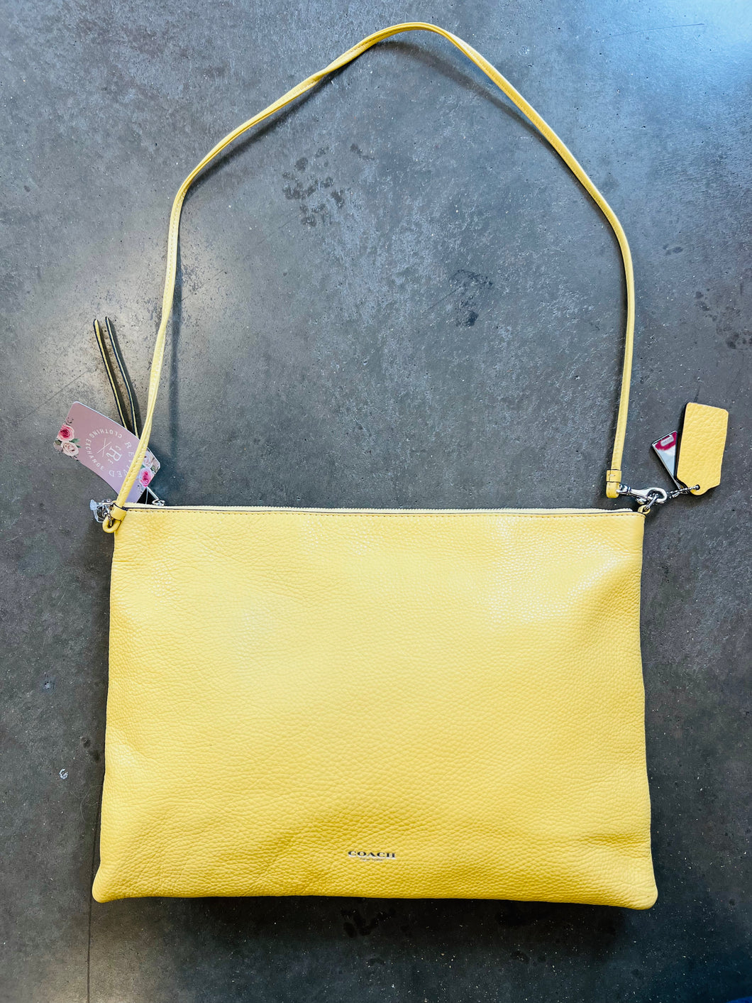 Coach Yellow Pebbled Leather Crossbody