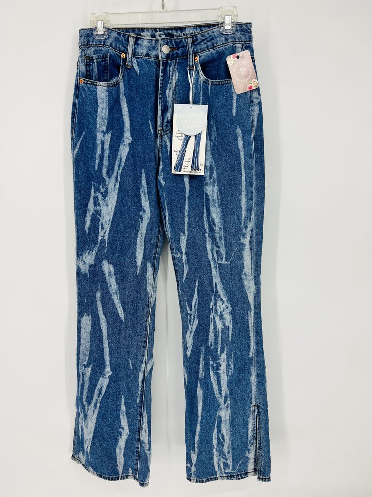 (5) SONG Bleached Vintage Flare Jeans Womens