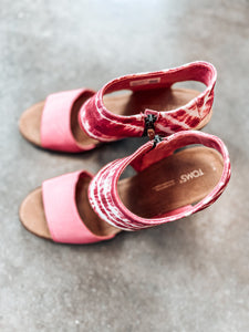 (11) Toms Pink Tye Dye Heels Womens