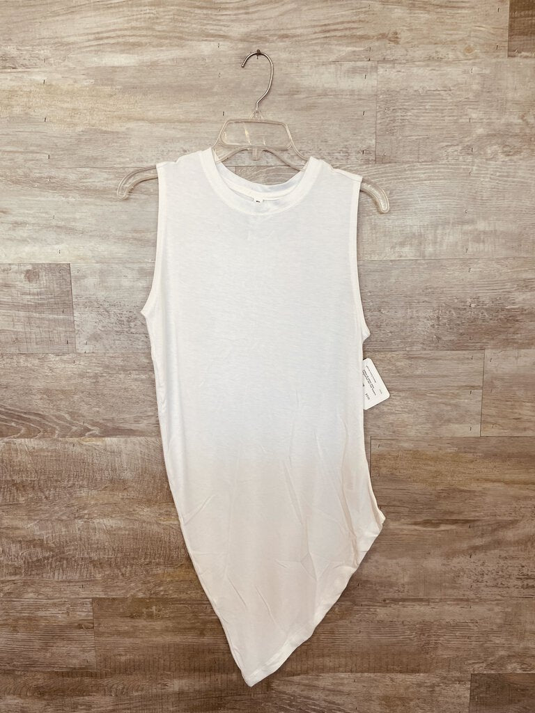 (S) athleta White Assymetrical Hem Tank Women's