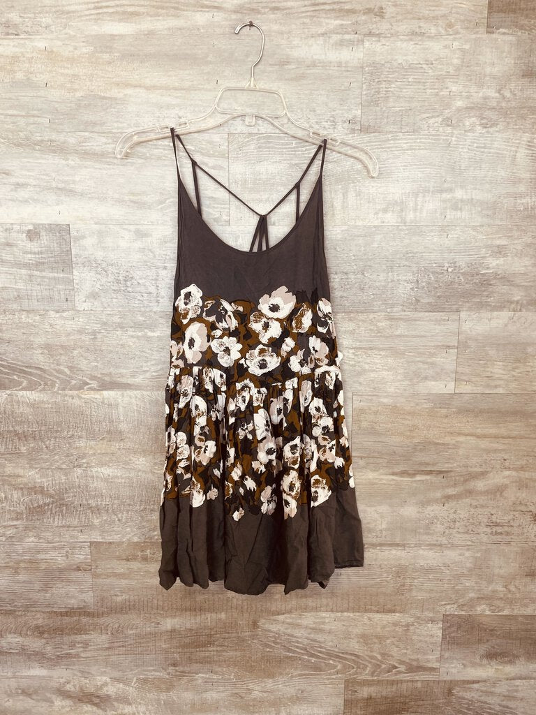 (XS) Free People Grey Floral Dress Womens