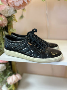 (10.5) Ecco Black Patent Sneakers Womens