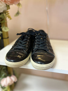 (10.5) Ecco Black Patent Sneakers Womens