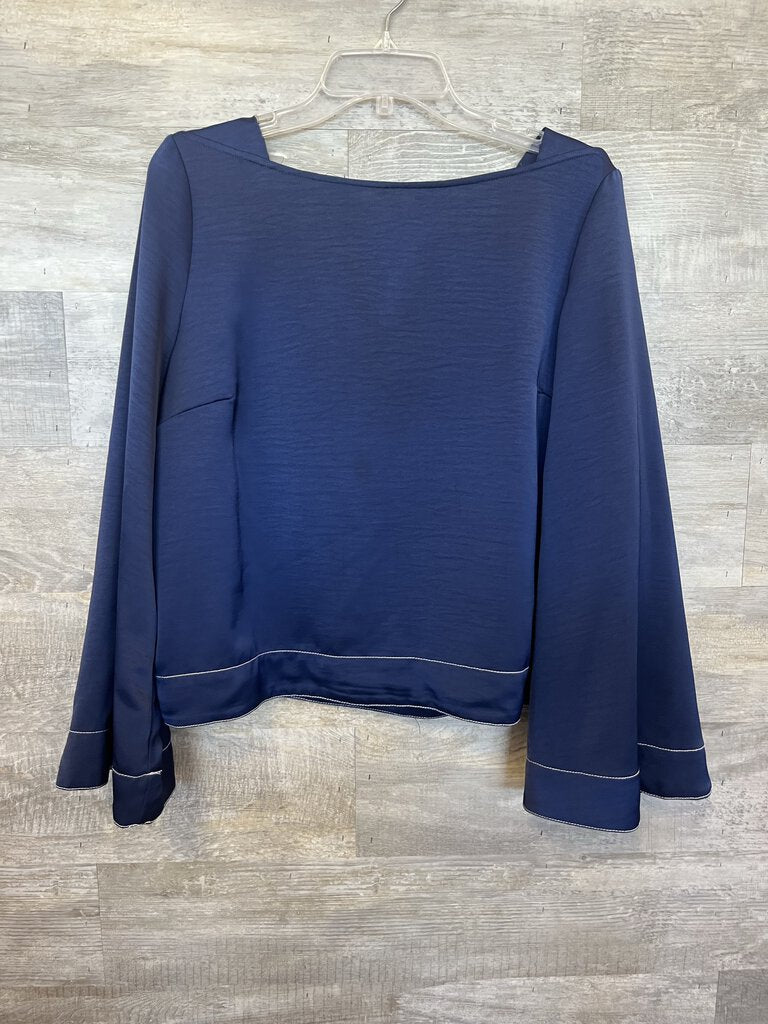 (L) Prologue Satin Bell Sleeve Top