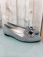Load image into Gallery viewer, (5) Sole Society Striped Libry Jeweled Shoe Womens