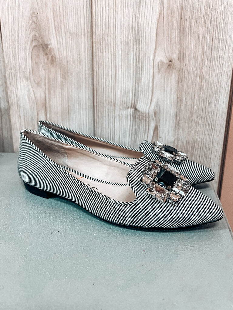(5) Sole Society Striped Libry Jeweled Shoe Womens