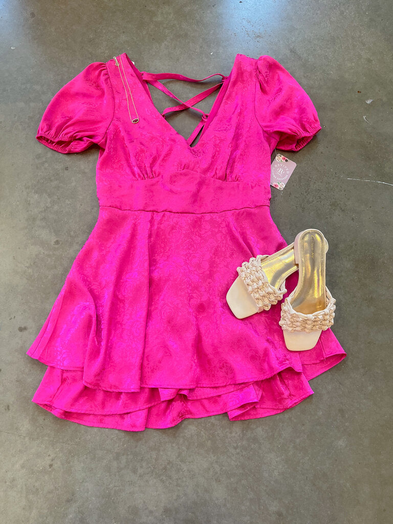 (L) Allison & Kelly Pink Patterened Dress Womens