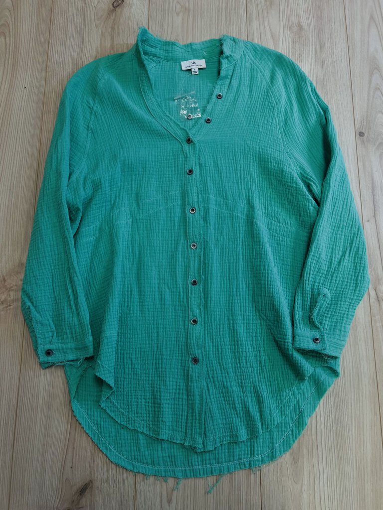 (S) Urban Daizy Mint Linen Shacket Womens