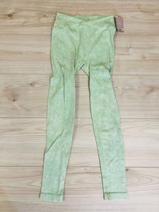 (S/M) Aura Green Ribbed Leggings Womens