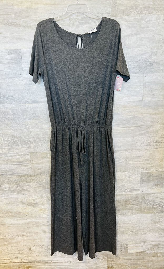 (XL) Zenana Grey Jumpsuit Womens
