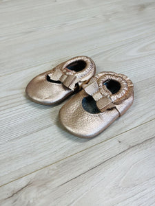 (4) Freshly Picked Rose Gold Leather Mocassin