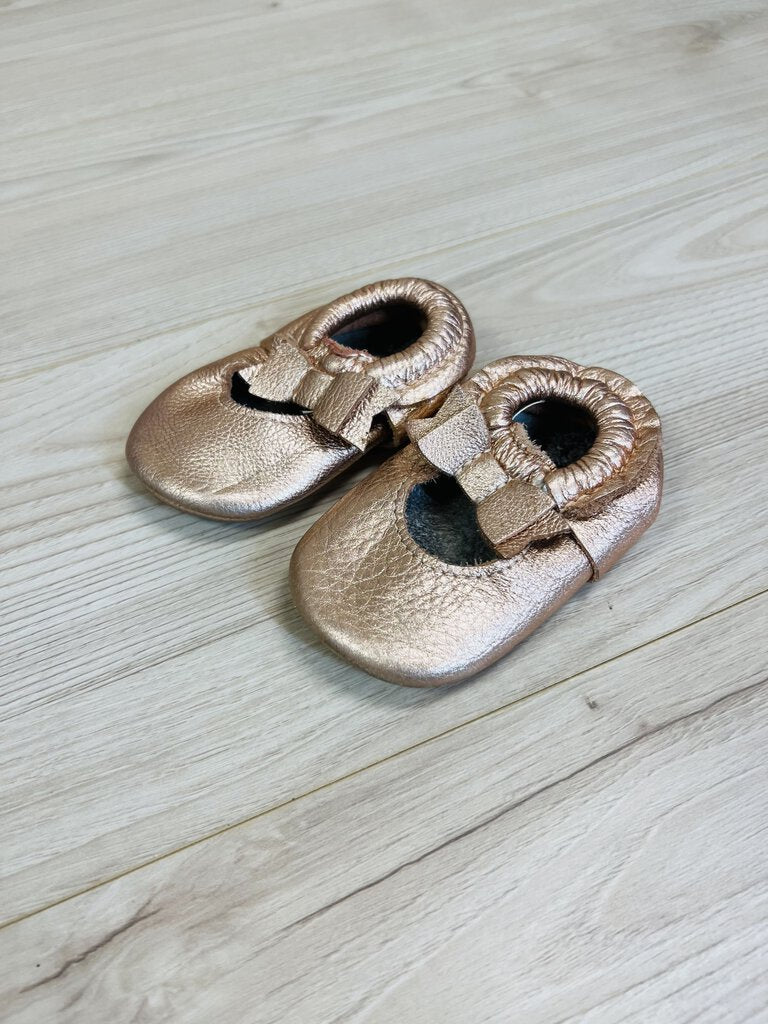 (4) Freshly Picked Rose Gold Leather Mocassin