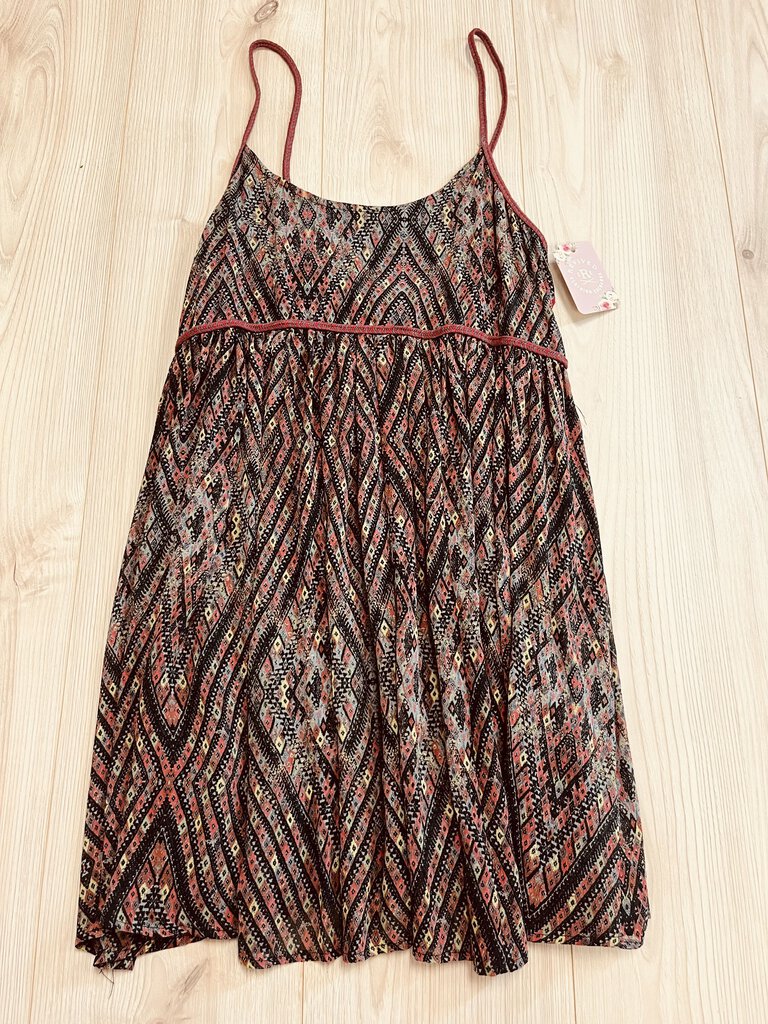(S) Free People Maroon Patterned Tank Womens
