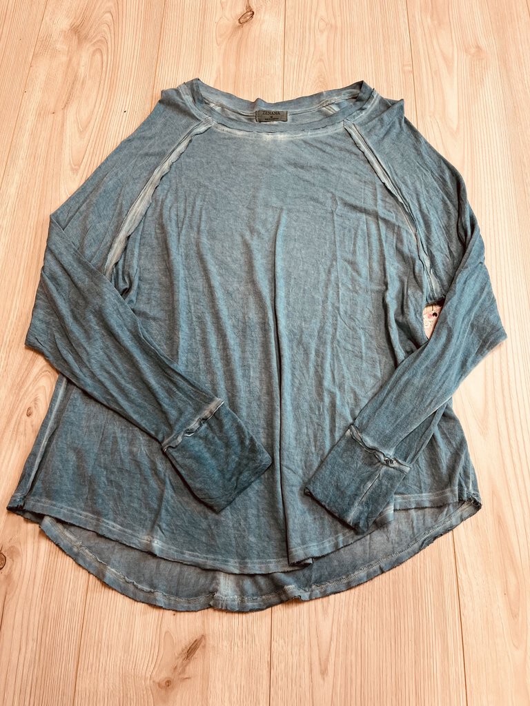 (M) Zenana Teal LS Shirt Womens
