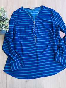 (XL) Calvin Klein Blue Striped Top Womens