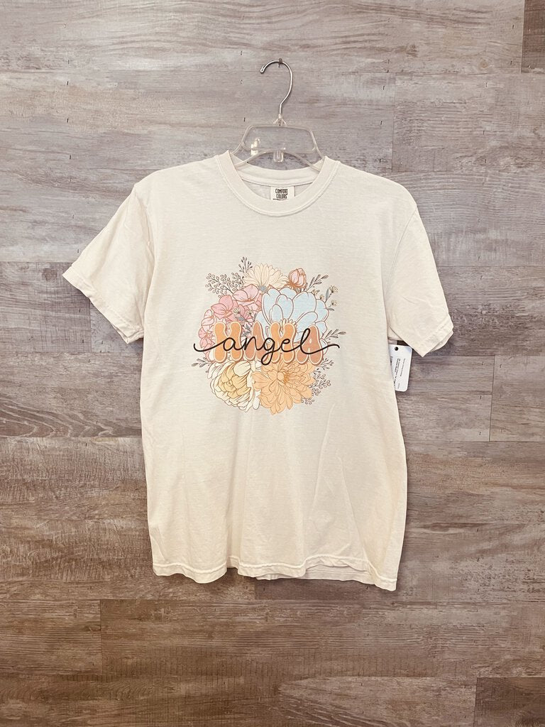 (M) Comfort Colors Tan Angel Tee Womens