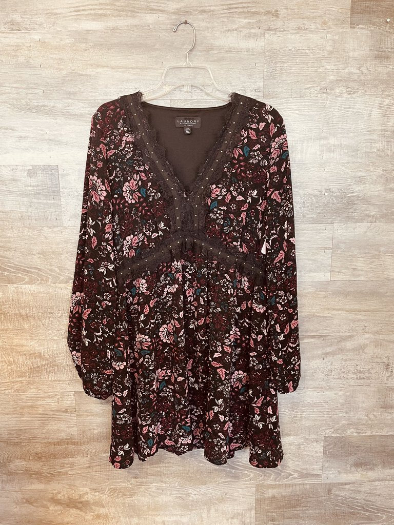 (XL) Laundry Purple Floral Lace Dress Womens