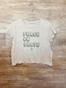 (XL) American Eagle Grey Peace on Earth Tee Womens
