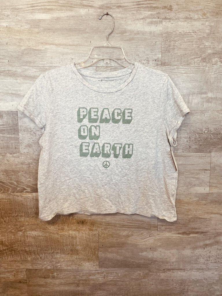 (XL) American Eagle Grey Peace on Earth Tee Womens