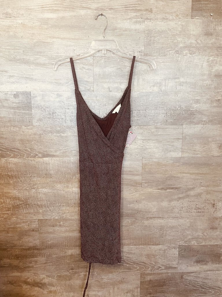 (M) H&M Maroon Polka Dot Dress Womens